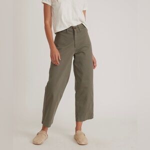 Marine Layer Bridget Slim Wide Leg Crop in Olive